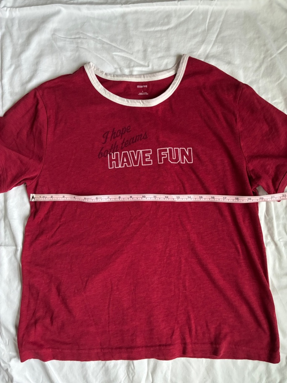 Have Fun Graphic Ringer Tee - Red - Picture 3 of 3